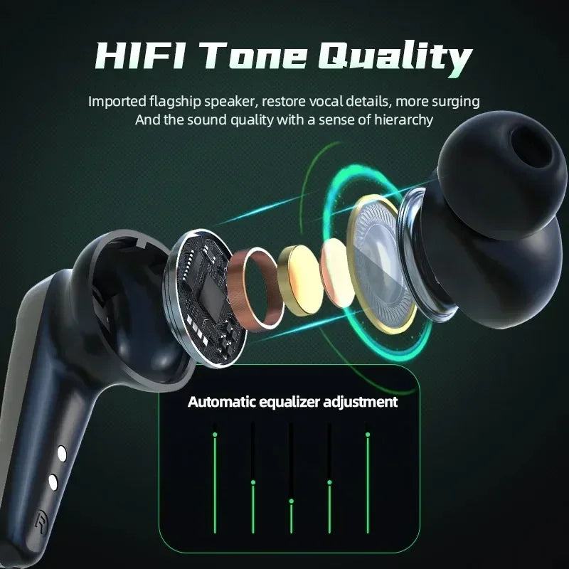 Wireless bluetooth Headset TWS 5.3 Stereo Earbuds Low Latency Earphones Bluetooth With Mic for smartphones