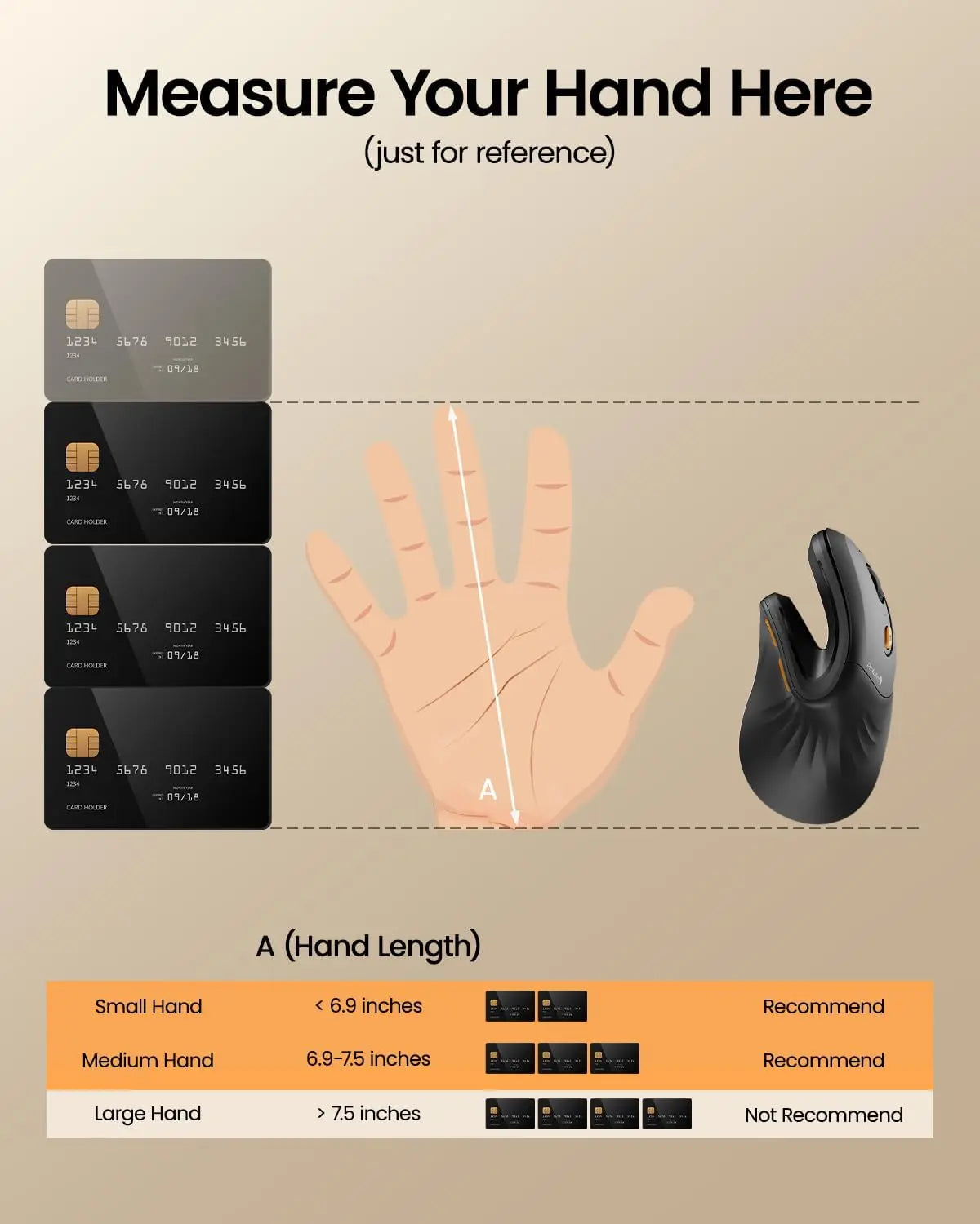 ProtoArc Ergonomic Vertical Mouse EM11 NL Rechargeable Wireless Mouse BT Ergo Mice with 3 Multi-Device 2.4GHz Optical Mice